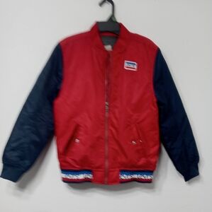 Kids Levi's Red and Blue Jacket with Logo Size Medium(10-12)